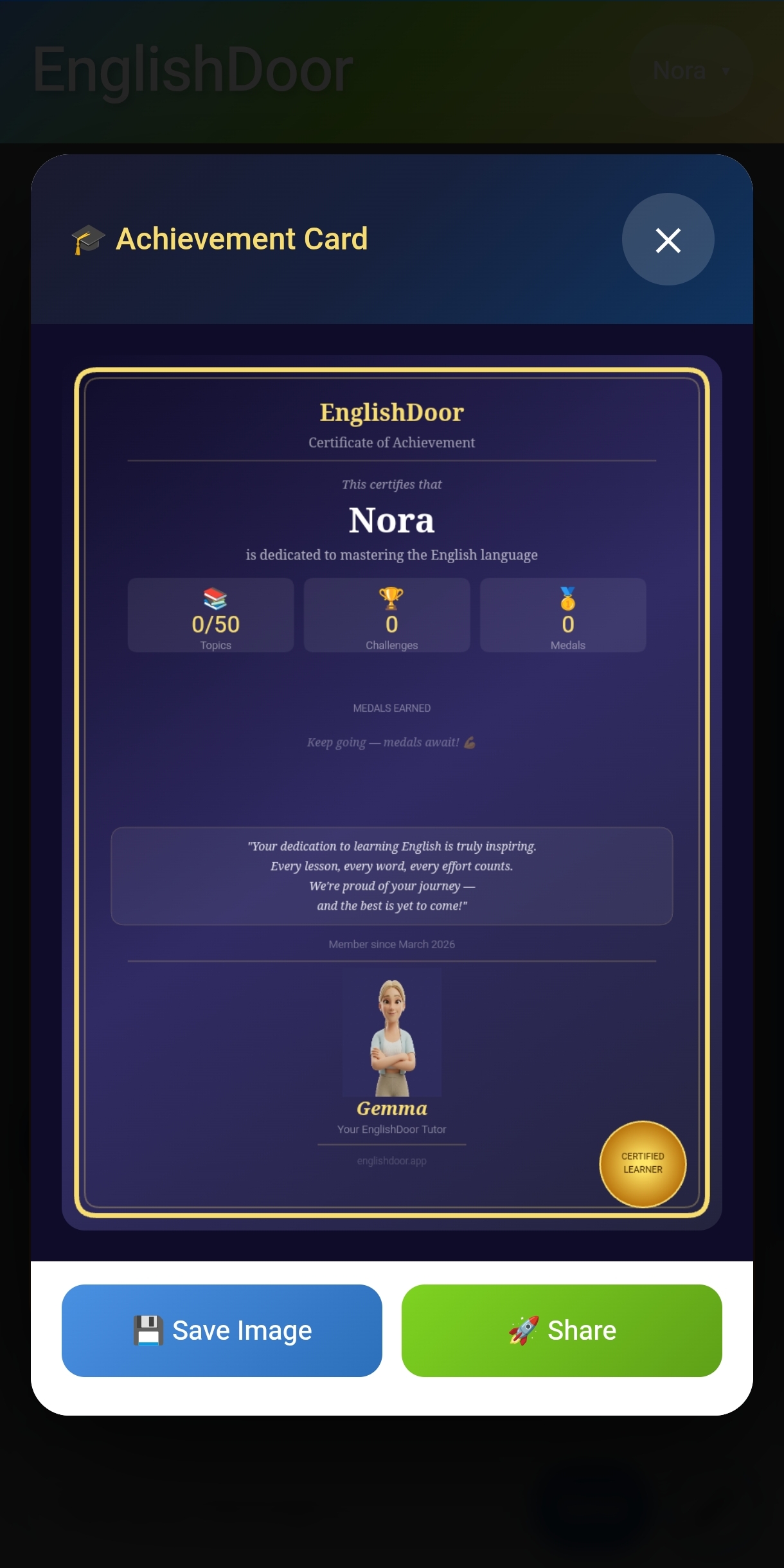 Achievement Card